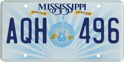 MS license plate AQH496