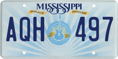 MS license plate AQH497