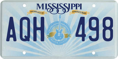MS license plate AQH498