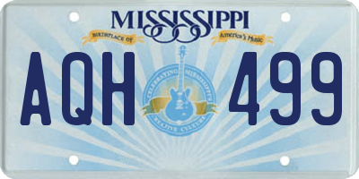 MS license plate AQH499