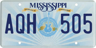 MS license plate AQH505