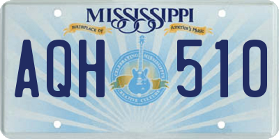 MS license plate AQH510