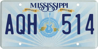 MS license plate AQH514