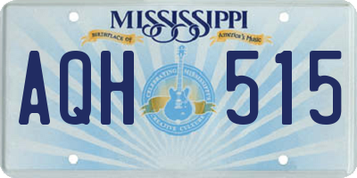 MS license plate AQH515