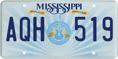 MS license plate AQH519