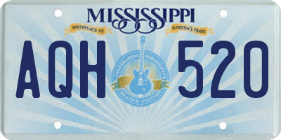 MS license plate AQH520