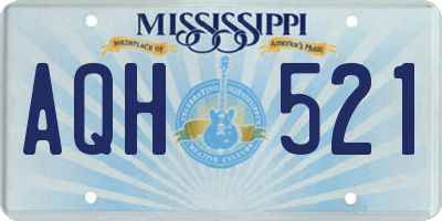 MS license plate AQH521