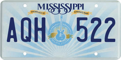 MS license plate AQH522
