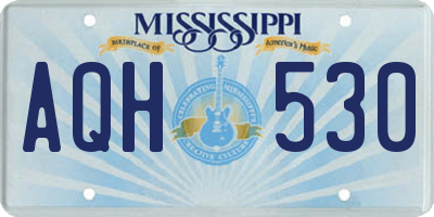 MS license plate AQH530