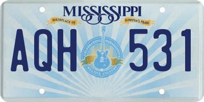 MS license plate AQH531