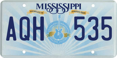 MS license plate AQH535