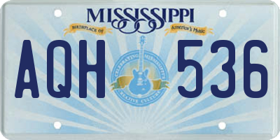 MS license plate AQH536