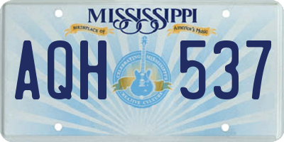 MS license plate AQH537