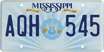 MS license plate AQH545