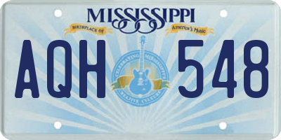MS license plate AQH548