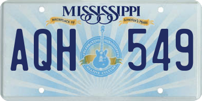 MS license plate AQH549