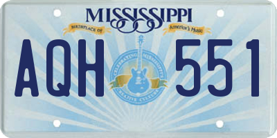 MS license plate AQH551