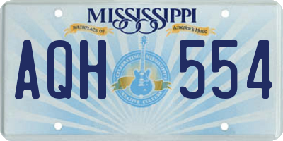 MS license plate AQH554