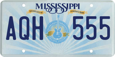 MS license plate AQH555