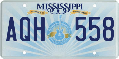 MS license plate AQH558