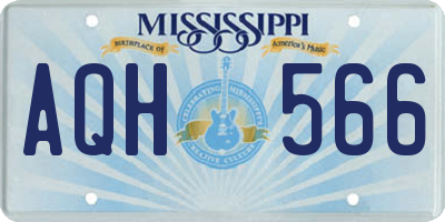 MS license plate AQH566