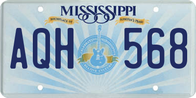 MS license plate AQH568