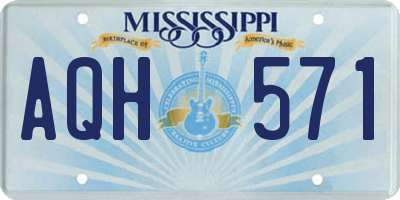 MS license plate AQH571