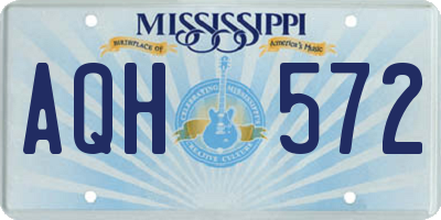 MS license plate AQH572