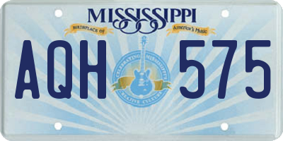 MS license plate AQH575