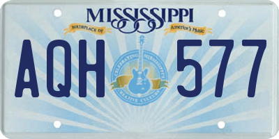 MS license plate AQH577