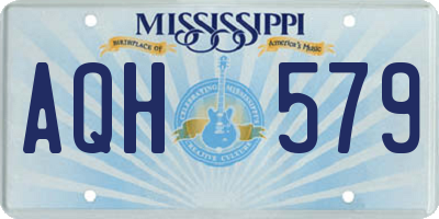 MS license plate AQH579