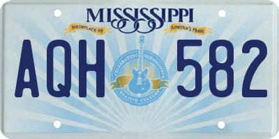 MS license plate AQH582