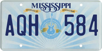 MS license plate AQH584