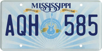 MS license plate AQH585