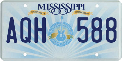 MS license plate AQH588