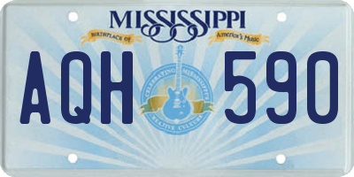 MS license plate AQH590