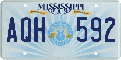 MS license plate AQH592