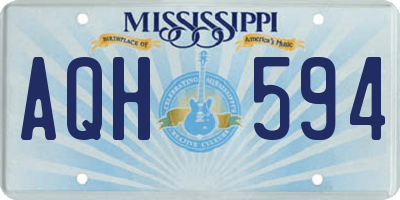 MS license plate AQH594
