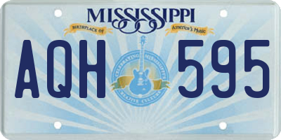 MS license plate AQH595