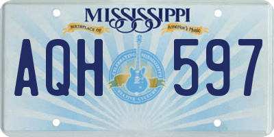 MS license plate AQH597