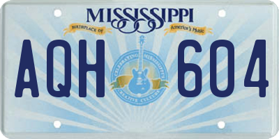 MS license plate AQH604