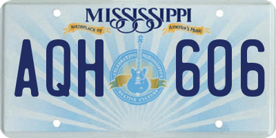 MS license plate AQH606
