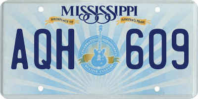 MS license plate AQH609