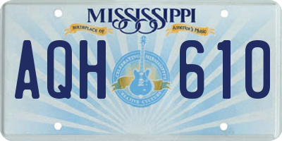 MS license plate AQH610