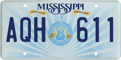 MS license plate AQH611