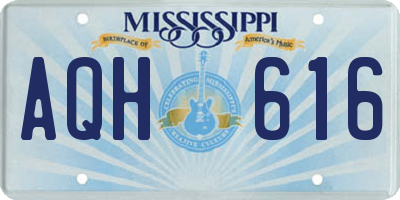 MS license plate AQH616