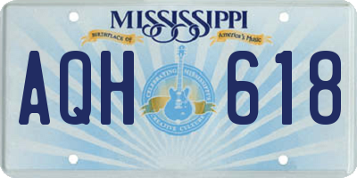 MS license plate AQH618