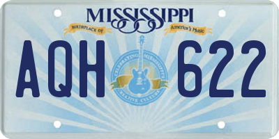 MS license plate AQH622