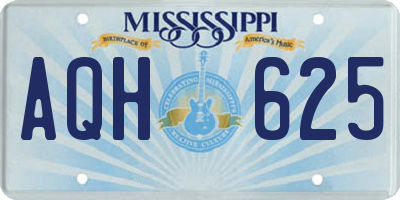 MS license plate AQH625