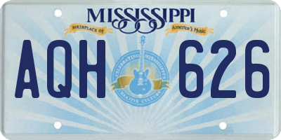MS license plate AQH626